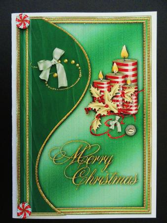 Candy Cane Candles Card Topper 1 by Valerie Spowart