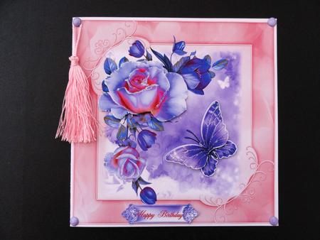 Purple and Pink Roses 8x8 Topper by Valerie Spowart