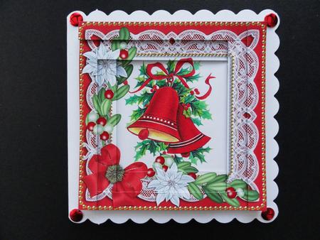 Christmas Bells Poinsettia 5in Spiral Edge Stacker by Valerie Spowart