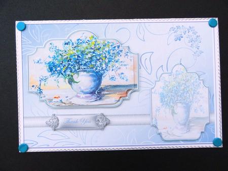 Blue Forget-me-not Water Colour Flowers Card Front by Valerie Spowart
