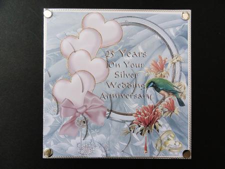 Silver Anniversary Card Front by Valerie Spowart