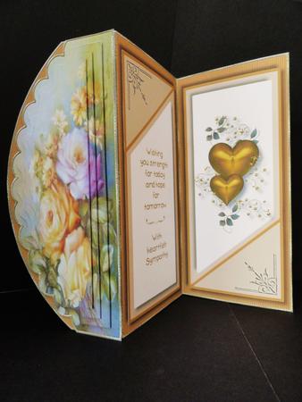 Yellow Roses Scalloped Panel Tri-fold Card Kit by Valerie Spowart