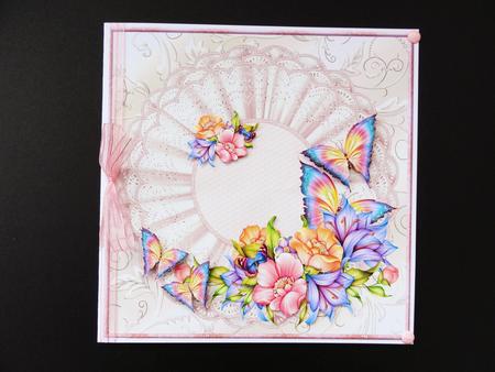 Pink Butterflies and Flowers by Valerie Spowart