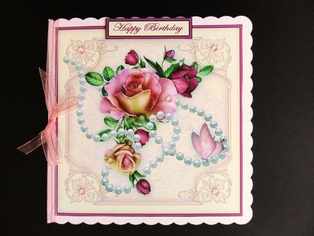 Roses and Pearls 8x8 Square Topper by Valerie Spowart