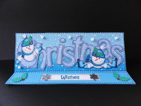 Large Dl Xmas Christmas Snowman Easel Card Kit by Valerie Spowart
