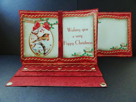 Red Robin Happy Christmas Easel Book Card & Envelope Kit by Valerie Spowart