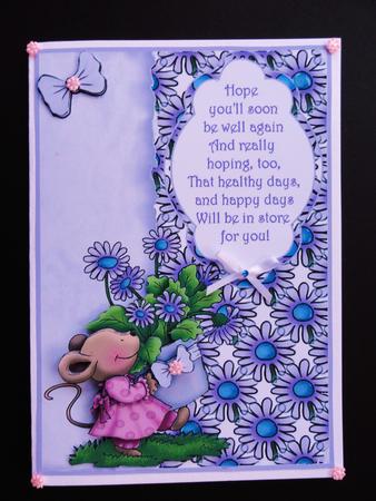 Mouse Sends Get Well Flowers by Valerie Spowart