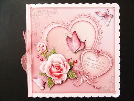 A Valentine Rose Square Card with Step by Step by Valerie Spowart