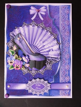 Pansy Shoe Diva Faux Envelope Card Front by Valerie Spowart