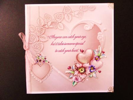 Gorgeous Pink Valentines Verse Topper by Valerie Spowart