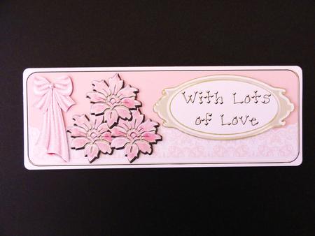 Large Dl with Lace - Pink Glass Flowers by Valerie Spowart
