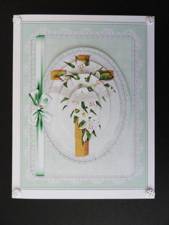 He is Risen Cross Easter Pyramid Green by Valerie Spowart