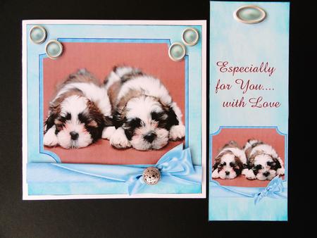 Cute Doggies Topper and Bookmark/insert by Valerie Spowart