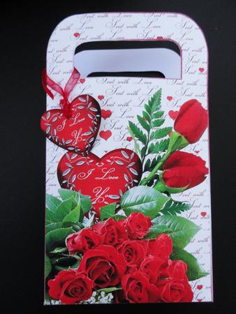 Large Gift Bag with Handles - Valentines - Love is Beautiful by Valerie Spowart