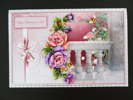 Enchanted Garden Card Front with Decoupage by Valerie Spowart