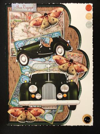 Scallop Male Card Vintage Car by Valerie Spowart