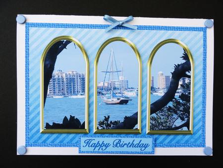 Sailing Scene Archway Quick Card by Valerie Spowart