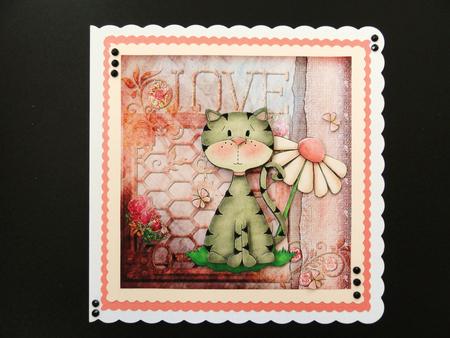 Kitschy Kat 3, 6x6 in Step by Step Card by Valerie Spowart