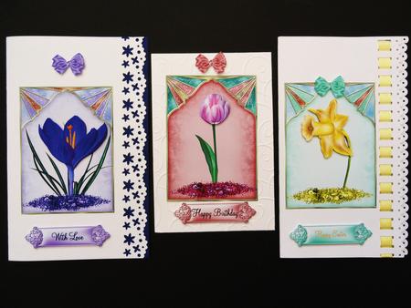 3xfloral Toppers Birthday,easter by Valerie Spowart