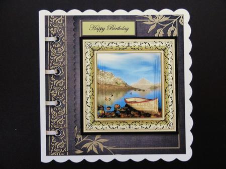Rowing Boat and Ducks Card Front and Topper by Valerie Spowart