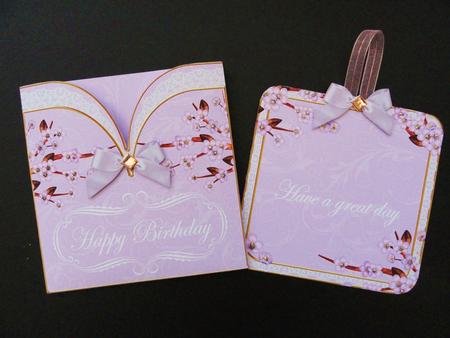 Lilac Blossom Birthday Vintage Pocket Pull Card Kit by Valerie Spowart