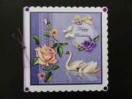 Swans and Roses Purple by Valerie Spowart
