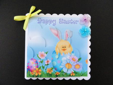 Easter Scene Shell Edged Corner Stacker by Valerie Spowart