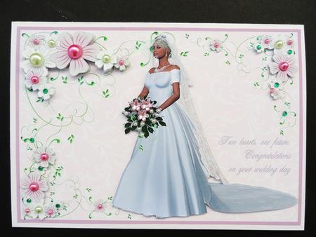 Bride with Pink Blossom by Valerie Spowart