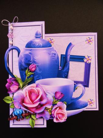 Lilac Tea Time 3D Fold Back Mini Kit by Valerie Spowart