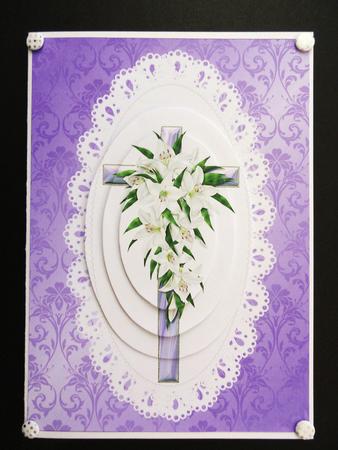 Easter Lily Enamel Cross Oval Pyramid by Valerie Spowart