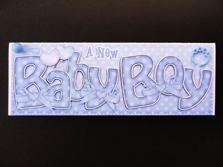 Large Dl New Baby Boy Felties Card & 3D Decoupage by Valerie Spowart