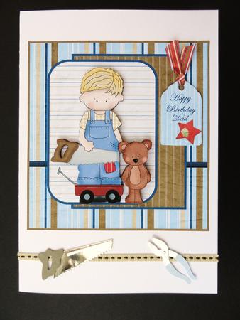 Daddy's Little Helper Card Front and Decoupage by Valerie Spowart
