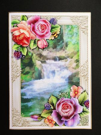 English Roses & Watercolour Waterfall + Decoupage by Valerie Spowart