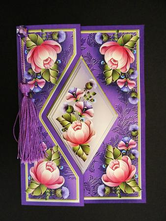 Pink and Lilac Flowers - Diamond Cut-out Mini Kit by Valerie Spowart