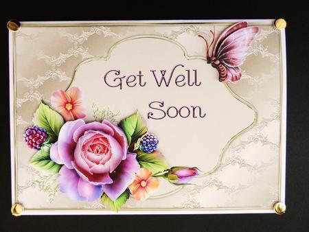 Get Well English Rose Card Front by Valerie Spowart