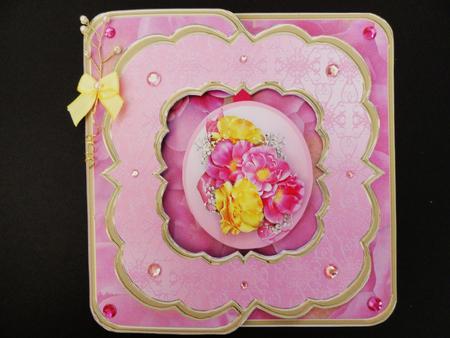 Pink Blooms Pendant Card Kit by Valerie Spowart