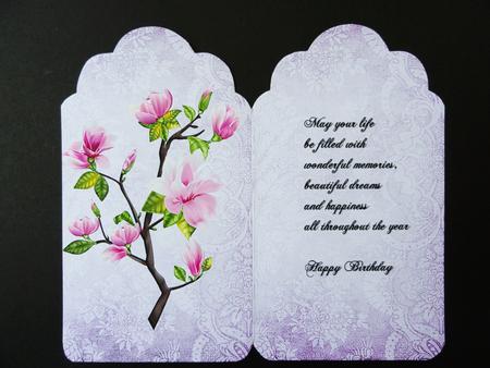 Shaped Card Insert Magnolia by Valerie Spowart