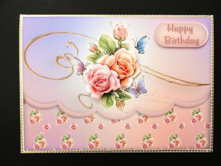 Pastel Roses Faux Envelope Multi Use Card by Valerie Spowart