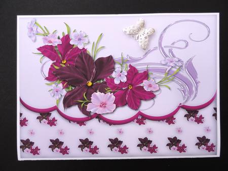 Purple Flower Cluster Faux Envelope Multi Use Card by Valerie Spowart