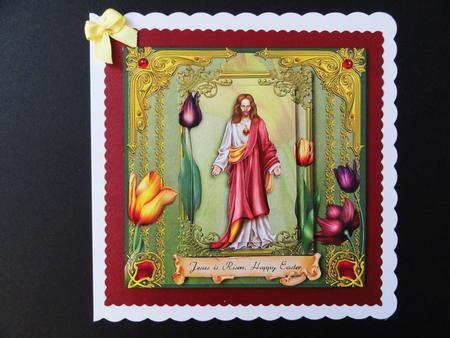 Jesus is Risen 6x6 Card Front by Valerie Spowart