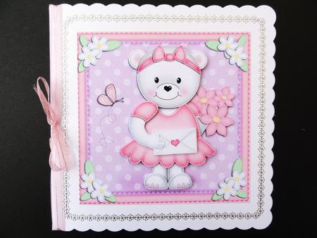 Teddy Tess's Flowers Quick Card N 3D Decoupage by Valerie Spowart