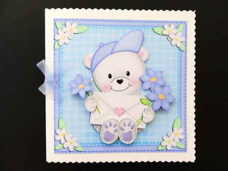 Teddy Ed's Letter Quick Card N 3D Decoupage by Valerie Spowart