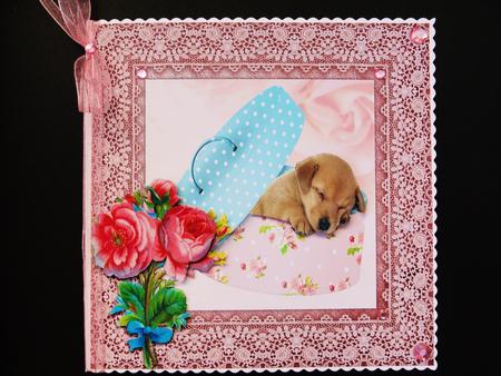 Puppy in Shabby Chic Box for Any Occasion by Valerie Spowart