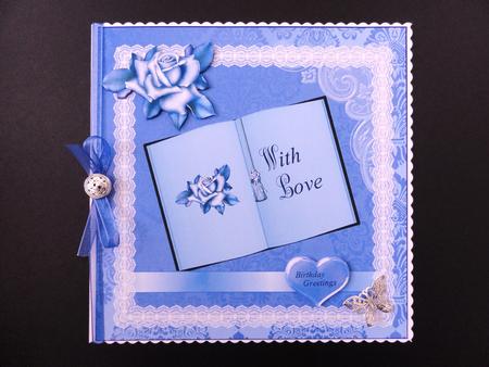 Beautiful Blue Square Card Front by Valerie Spowart