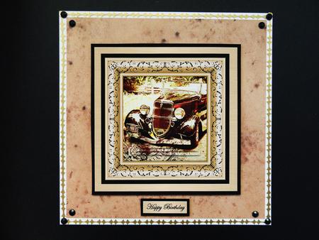 Classic Vintage Car Card Front by Valerie Spowart
