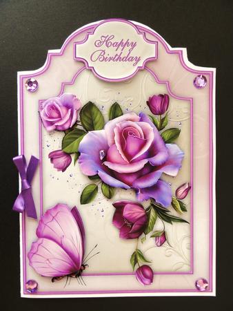 A Rose Romance Card Front with Step by Step by Valerie Spowart