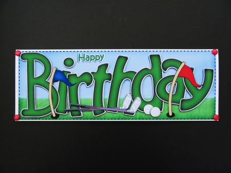 Birthday Golf Large Dl Sports Quick Card N 3D Decoupage by Valerie Spowart