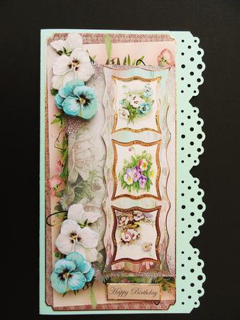 Spring Pansies Dl Card with Topper by Valerie Spowart