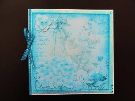 Girl in a Hat Monochrome - Baby Blue by Valerie Spowart