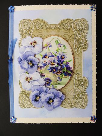 Basket of Pansies on an Ornate Frame by Valerie Spowart